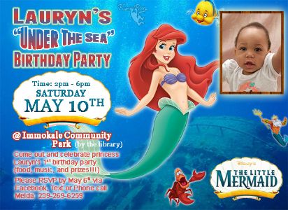 Lauryn &quot;Under The Sea&quot; Birthday Party flyer